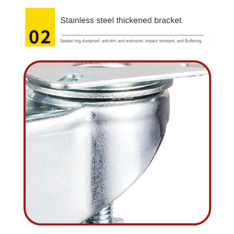 2 Inch Leveling Plate Caster Wheels With Adjustable Anti-Vibration Leveling Foot Pad Heavy Duty Casters Easy Install