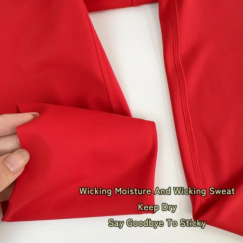 Christmas style 2-piece yoga suit Solid color gym fitness set cross back yoga top Peach butt yoga pants Pilates running suit