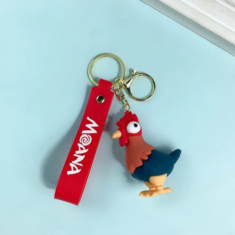 Creative Keychain Around The Cartoon Cute Chick Calf Keychain Moana Maui Couple Pendant Children's Toys Birthday Gift.