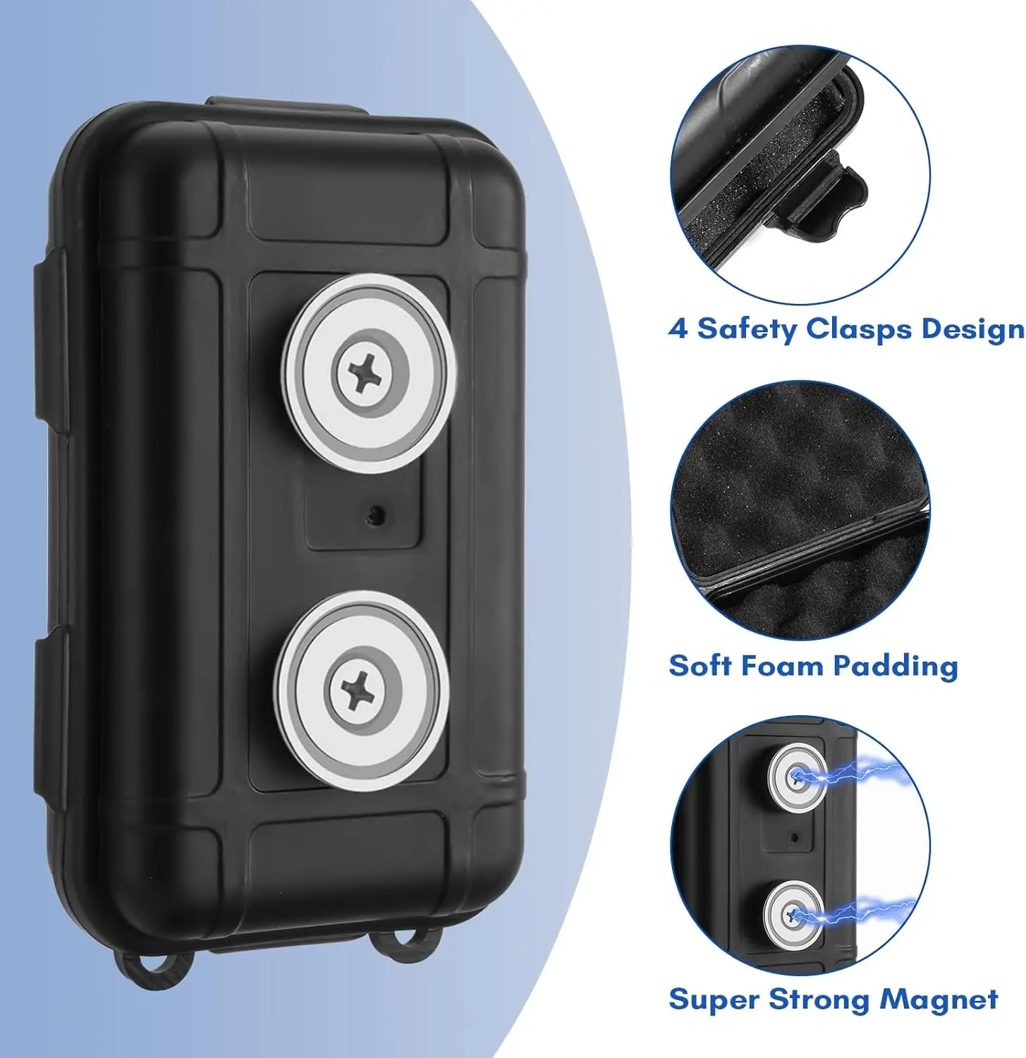 Magnetic Key Holders Under Car Hide Key Magnetic Box for Storage Key Indoors Outdoors Waterproof Hider Key on The Bottom of Car
