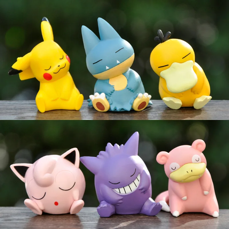 New trendy toy with crooked head, Pok é mon series blind box, cute Pikachu, Keda, duck, Geng, ghost, silly animal doll ornament