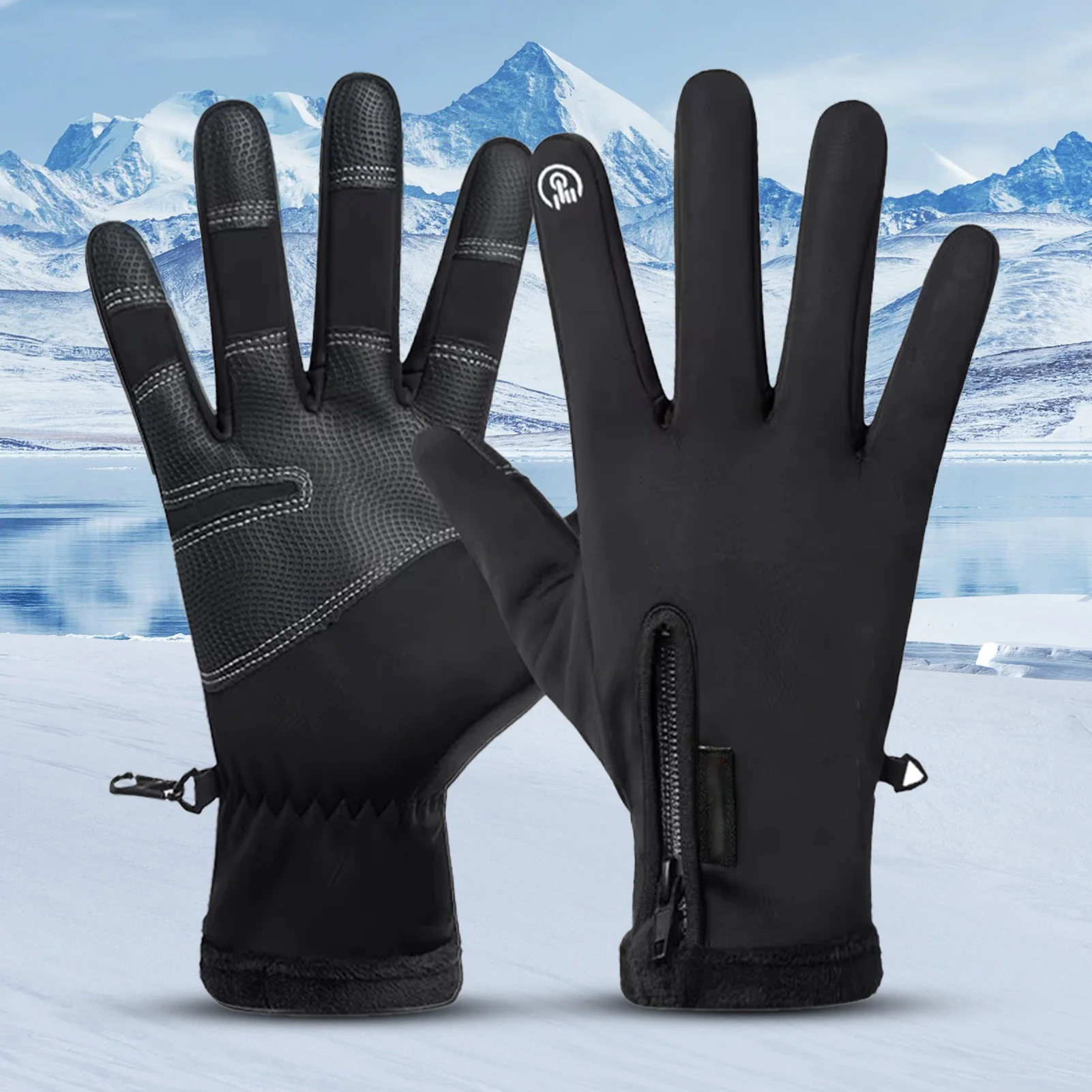 Electric Heated Gloves Fingerless Touchscreen Hand Warmer Cold Resistant Outdoor Sport Gloves for Outdoor Cycling