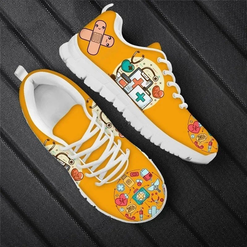 

Orange Health Medical Design Women Casual Flats Fashion New Nurse Shoes Paramedic Outdoor Sport Sneaker mujer