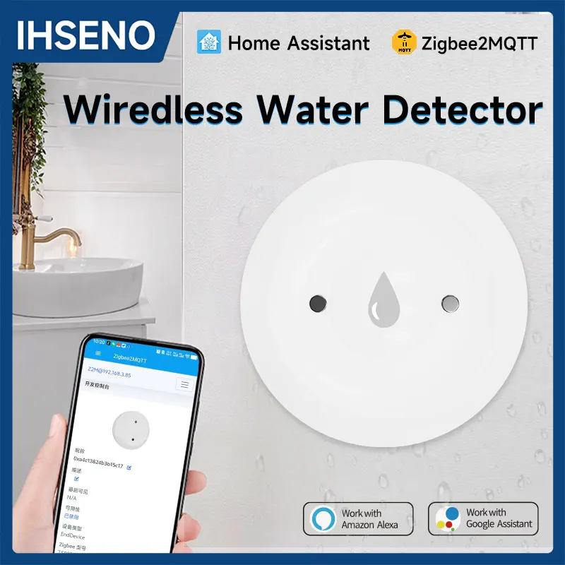 

Zigbee3.0 Water Leak Sensor Z2MQTT Smart Home Immersion Detector Flood Alarm For Home Assistant Security Monitoring