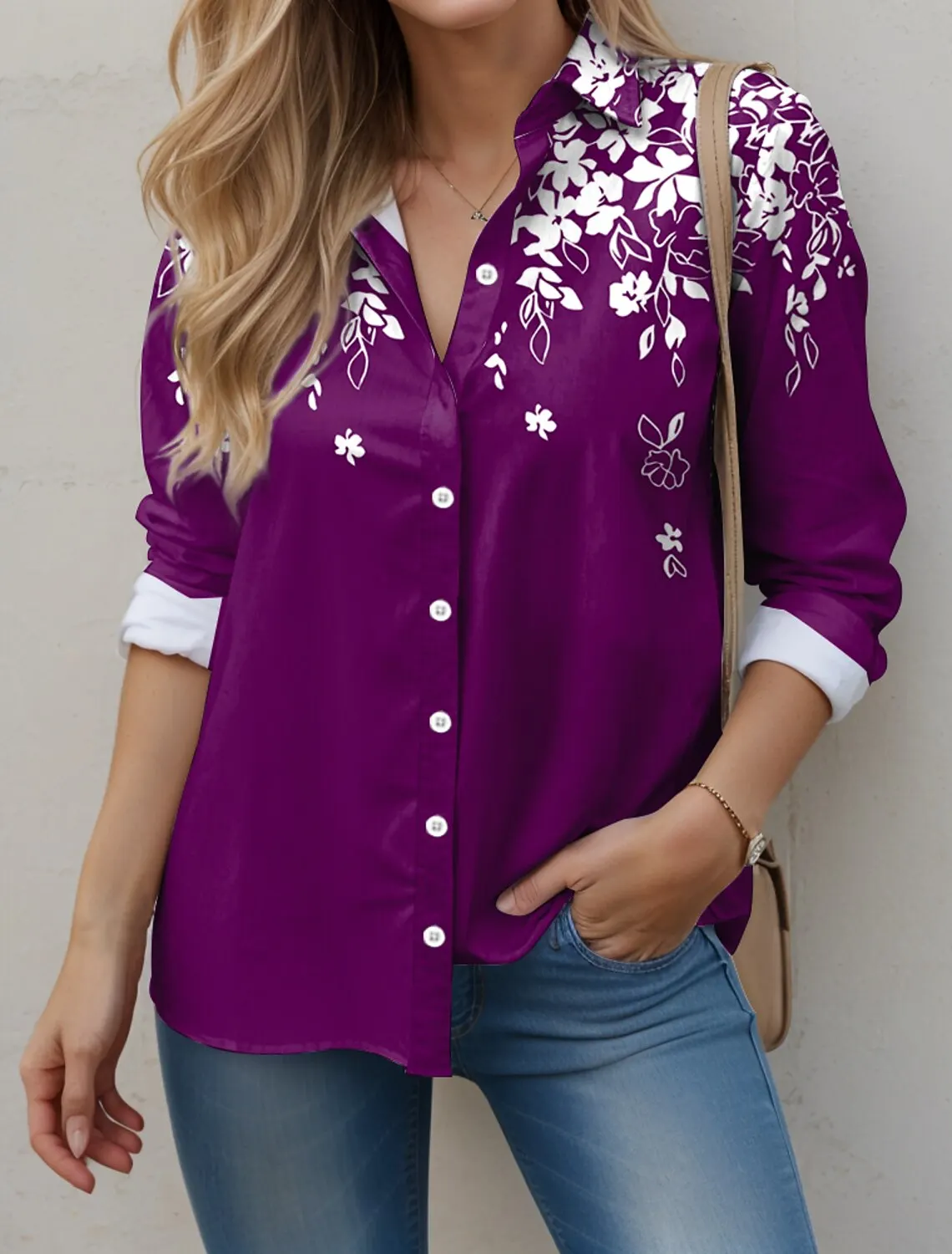 Women's patchwork shirt long sleeve fashionable women's tops 2024 multicolor tops loose shirts basic casual ladies clothing