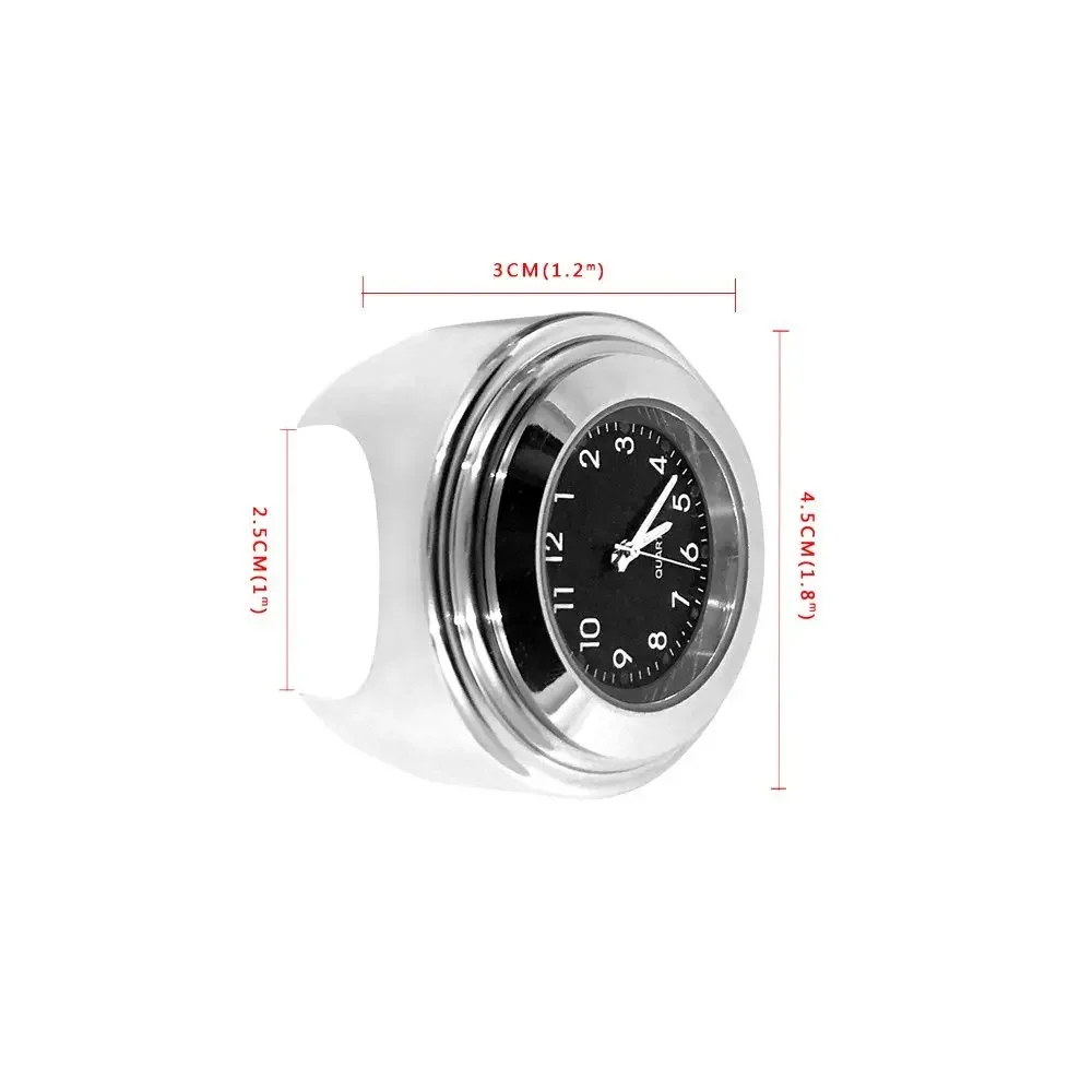 1/2pcs 22-25mm Motorcycle Handlebar Clock Thermometer Luminous Waterproof Dial Motorbike Handlebar Mount for Yamaha Kawasaki Etc image 6