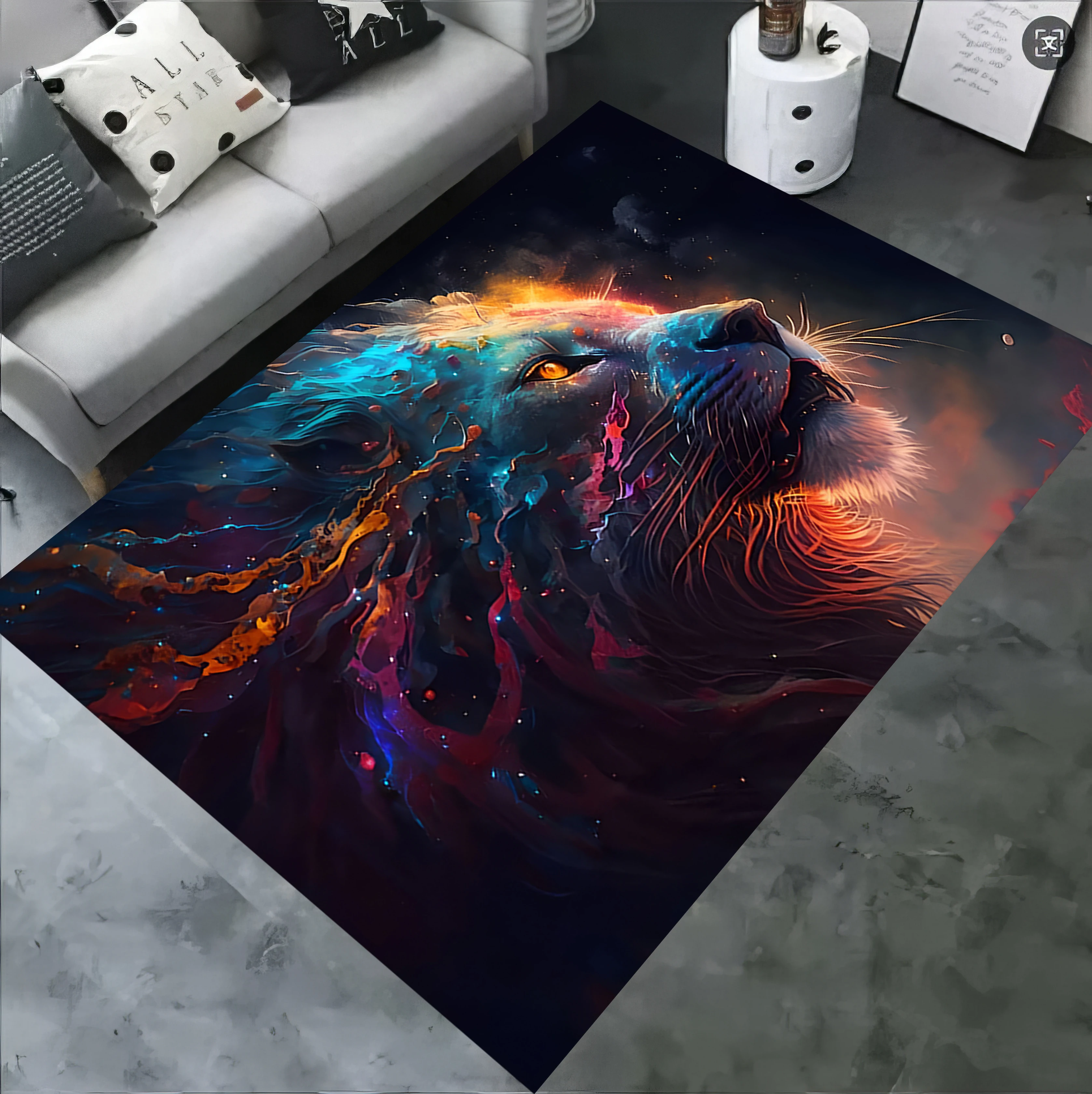 Carpet Zoo Lion for Living Room Bedroom Home Sofa Decoration,Kids Play Area Rug Non-slip Floor Mat