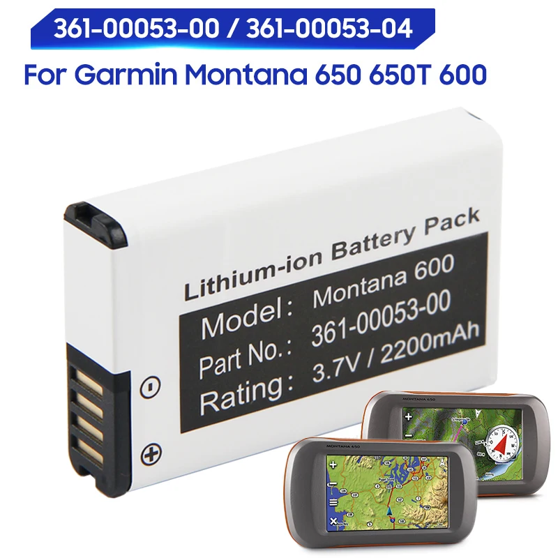 Replacement Battery 361-00053-04 For Garmin Montana 650 680 650T 600 361-00053-00 Rechargerable VIRB GPS Battery 2000mAh