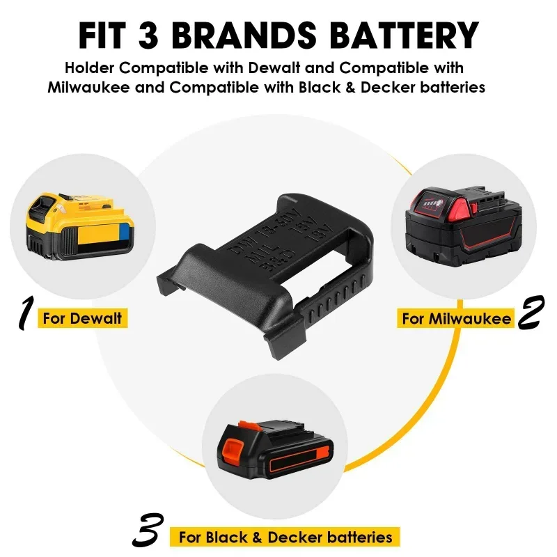 

Hot Sale 5PCS Battery Storage Mount Holder Belt Slot Rack For Makita/Bosch 18V Fixing Devices