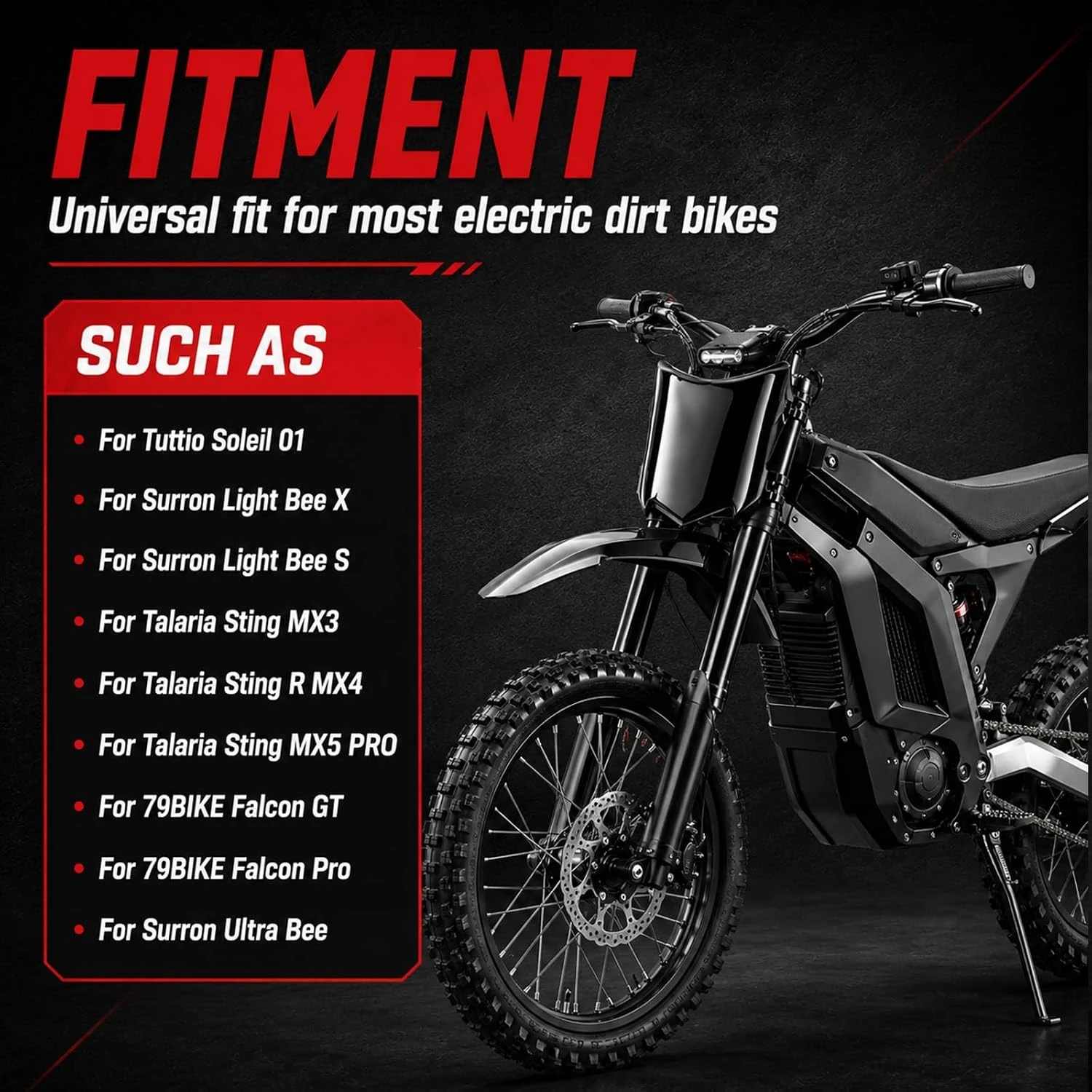 Downhill Electric Bike Number Plate for Ridstar Q20 Tutti Soleil 01 Surron Sur Ron LBX Talaria Sting MX3/R MX4 MX5 Talaria XXX S