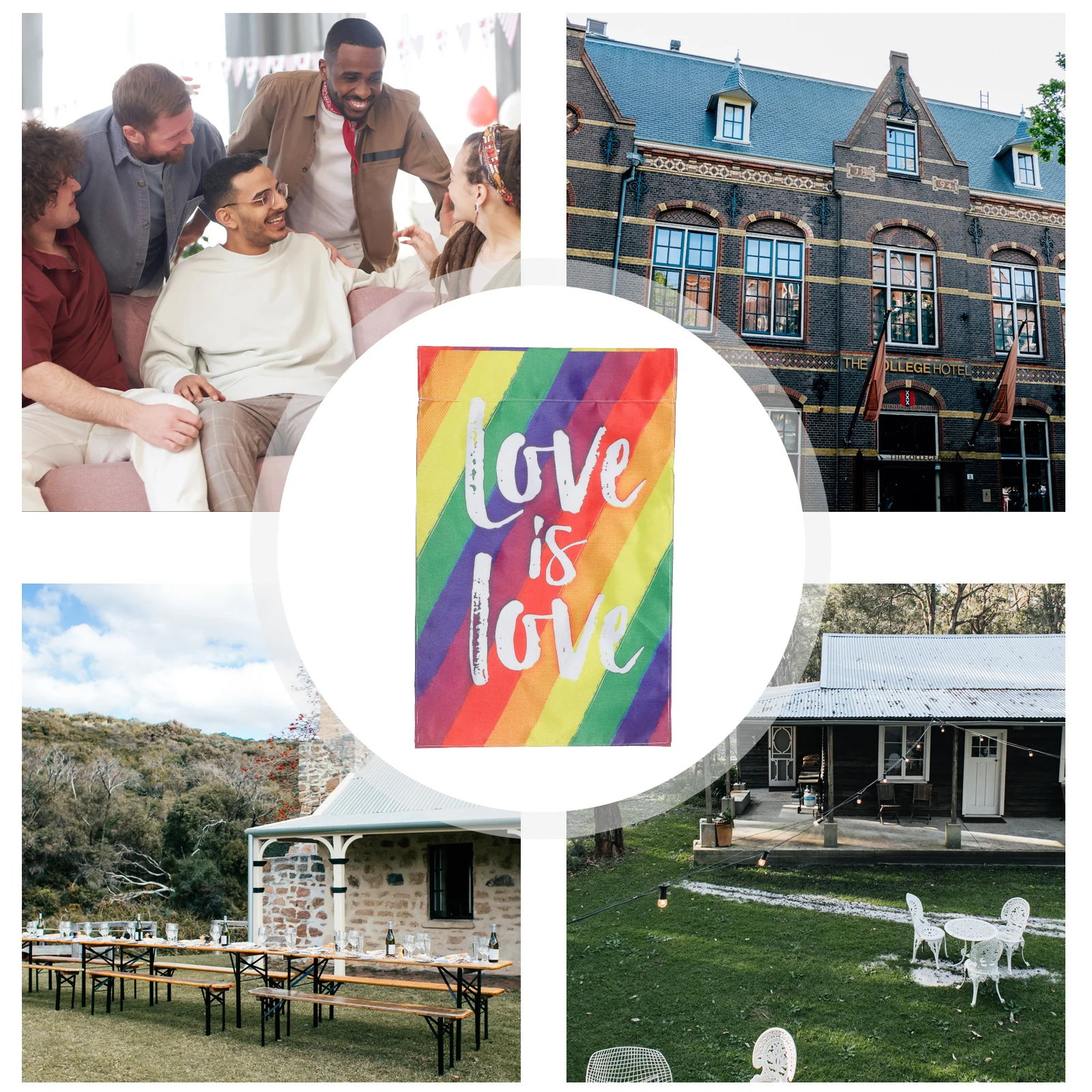 

2pcs Outdoor Pride Month Flag Rainbow Banner Decorative Lightweight Polyester Pride Hanging Flag For Party Garden Decoration