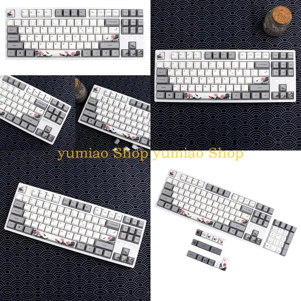 

587B 118 шт. колпачки для клавиш из ПБТ OEM-профиль Nobori Carp Theme идеально подходят для механической клавиатуры для долгих в