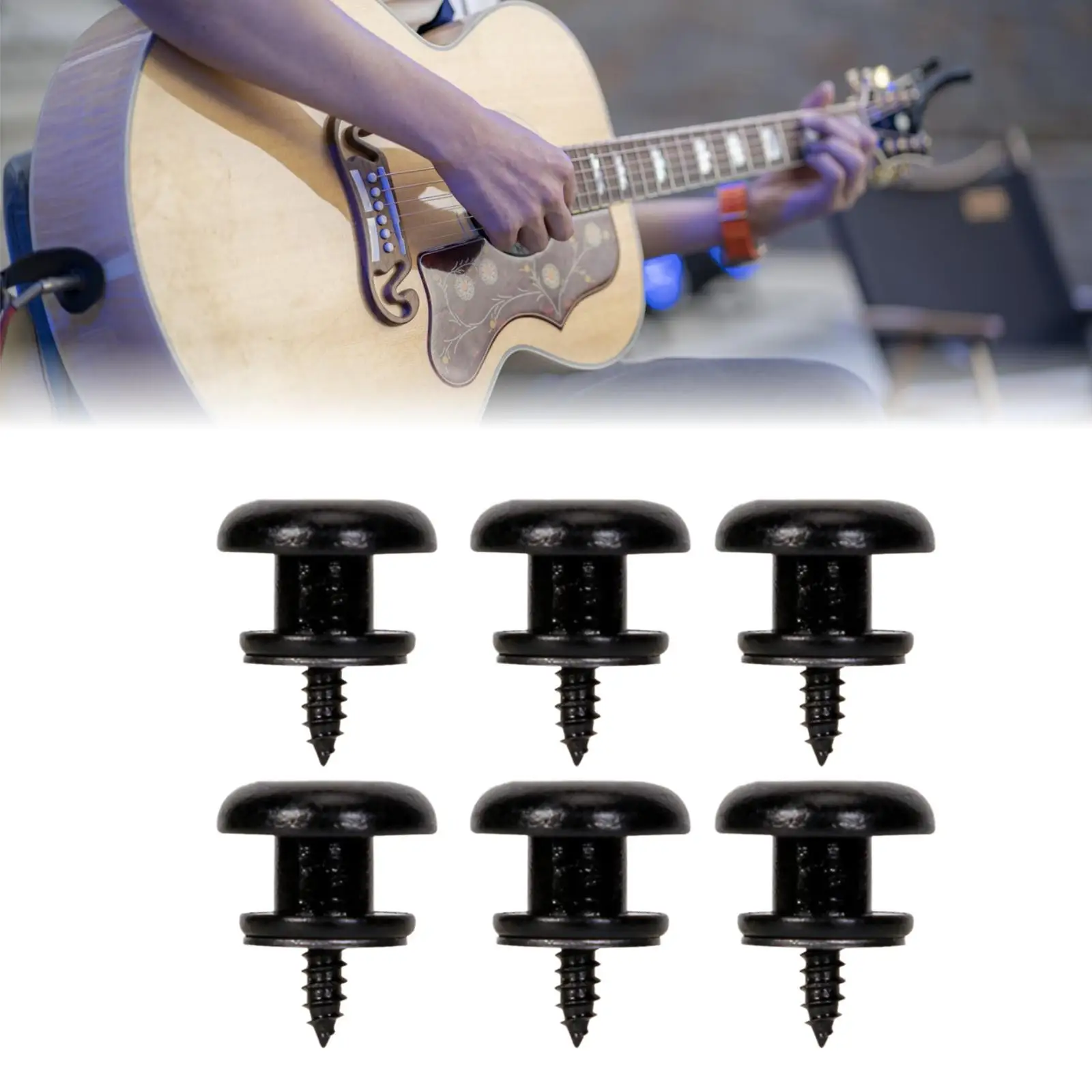 Secure Guitar Strap Button Lock Pins Metal Electroplated Mounting Parts for Acoustic Guitar Ukulele Bass