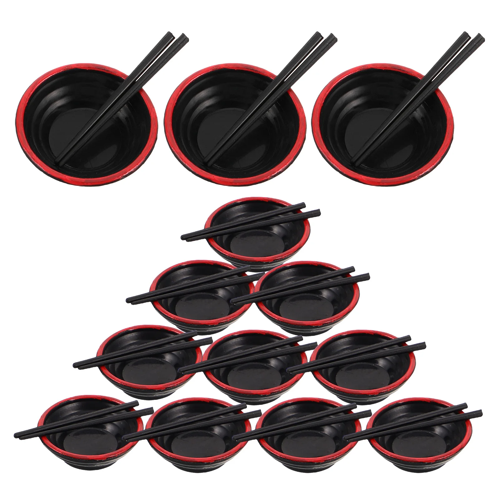 20Sets Poppenhuis Keuken Accessoires Mini Ramen Kommen Eetstokjes Realistische Japanse Stijl Kleine Voedsel Kommen Speelset