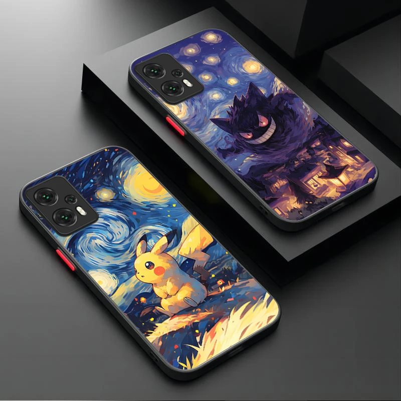 Pokemon Gengar Pikachu Phone Case For Xiaomi Poco x7 X6 X5 X4 GT X3 NFC F6 F5 F4 F3 GT M5 M5S M6 Pro 4G 5G C55 C65 C75 C61 C71
