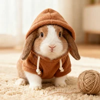 1 PC Warm Winter Pet Pullover Hoodies Outdoor Clothing for Small Animals Bunny Kitten Baby Rabbit Guinea Pig Cosplay Sweatshirt
