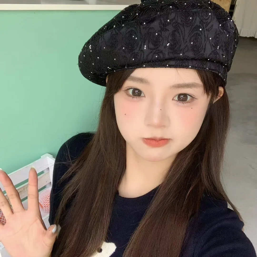 Retro Forward Hat Big Head Circumference Show Face Small French Beret Hat Women's New Autumn Painter Hat Berety Damskie 4m827
