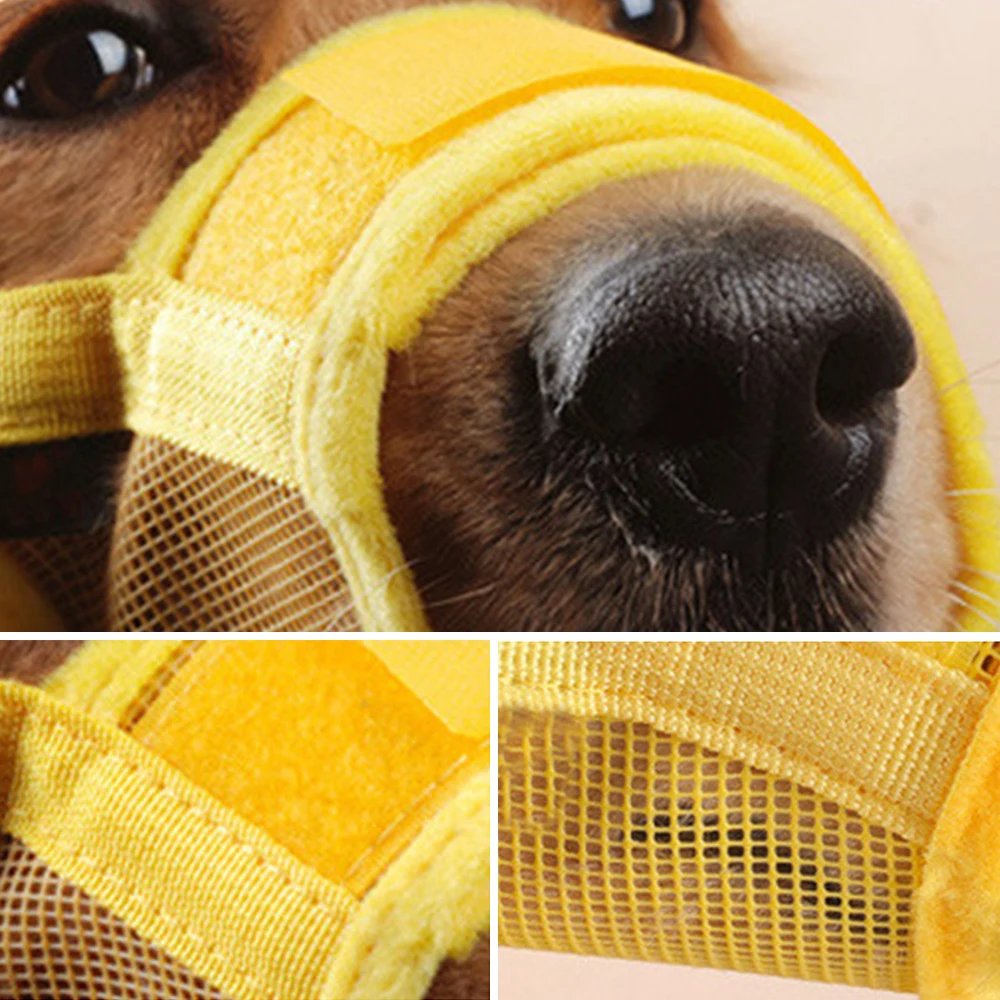 Mesh Dog Mouth Muzzles for Large Small Dog Mouth Cover Grooming Mask Anti Biting Chewing Safety Breathe Pet Training Accessories