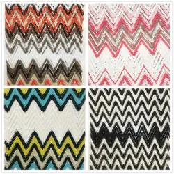 1 Meter Knitting Lace Fabrics Zig Zag Wave Striped Lace Crochet Mesh Fabric Diy Fashion Cloth 150CM