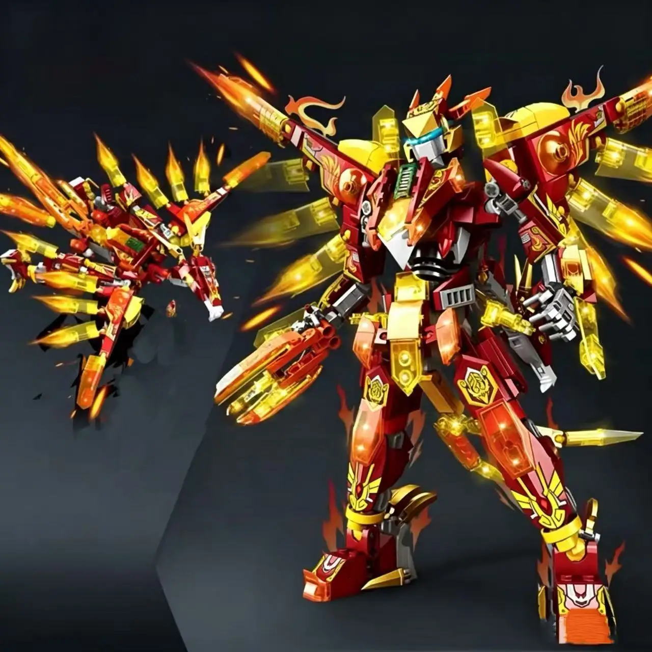 Mecha Building Blocks 2in1 Transforming Robot Assembly Figurine Animal Blocks  Toy Christmas Holiday Gift