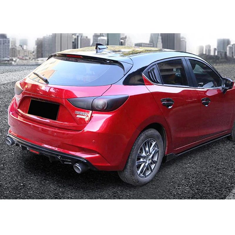 For Hatchback Mazda3 Axela Accessories Car Rear Bumper Split Body Kit Spoiler Diffuser Modification PP Plastic Rear Lip 2017 -18