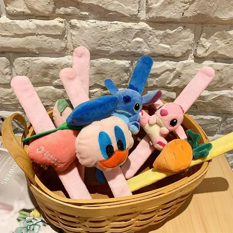 스티치 귀여운 만화 팔찌 포인트 키즈 스냅 플러시 서클 팔찌 인형 액세서리 웨딩 파티 휴일 선물