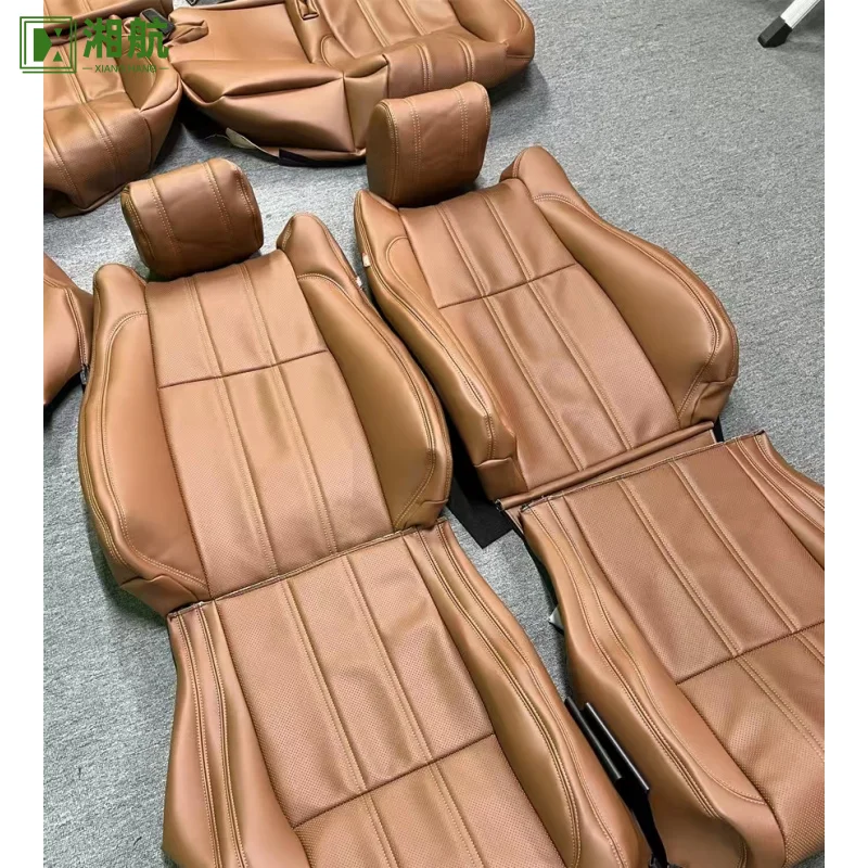 

Подходит для Land Range Rover Executive Edition, коричневый кожаный чехол из наппа, полностью сменный чехол на автомобильное сиденье