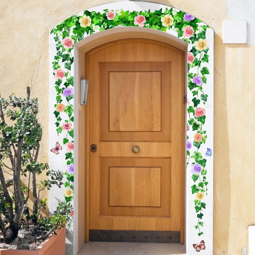 Set of 6 butterfly floral wall stickers for home decoration with modern aesthetic and convenient removable functionality