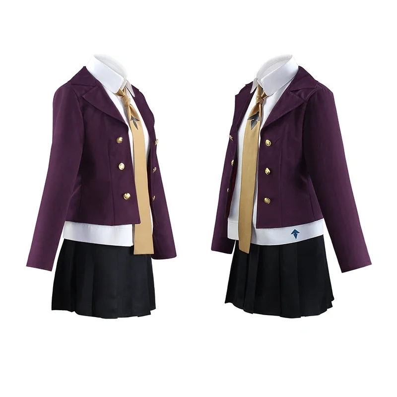 Anime Danganronpa Kirigiri kyouko costume cosplay parrucca viola Carnevale di Halloween per abbigliamento donna inclusa cravatta della camicia