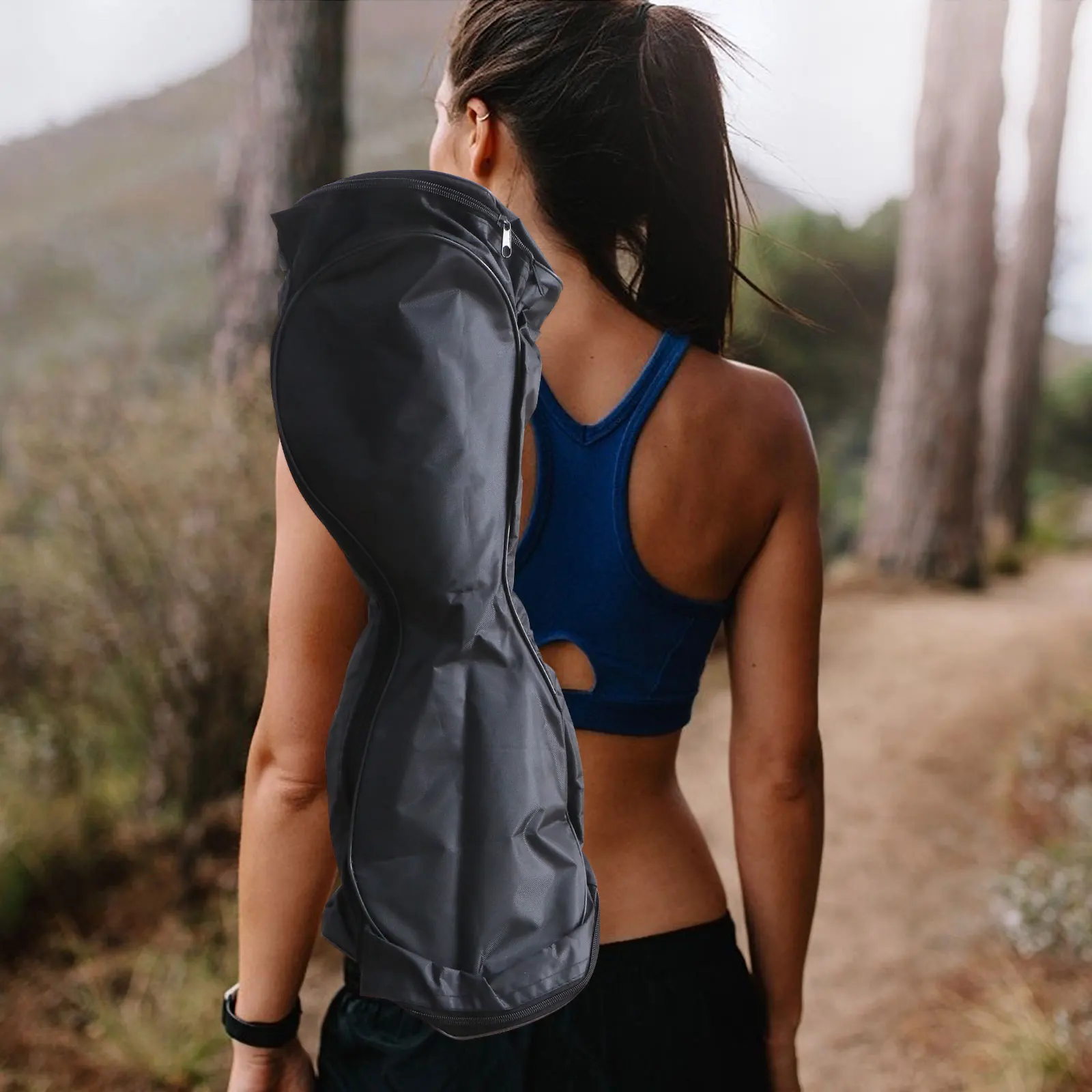 

Dual Use Balance Car Backpack Tote Bag Adjustable Hand Belt Thick Soft Grip Large Capacity Outdoor Daily Use Black 8 Inch