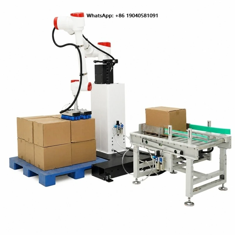 360kg High-Speed Aluminum Collaborative Robot Arm Palletizer Motor Gearbox Vacuum End Effector for Carton Case Loading Warehouse