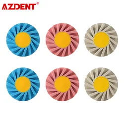 AZDENT 6pcs/Set Dental Zirconia Polishing Wheel 2.35mm Polisher for Ceramic Lithium Disilicate Zirconia 3-step Polishing System