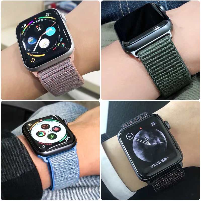 Ремешок нейлоновый для Apple Watch Band 49 мм 44 мм 40 мм 45 мм 41 мм 38 мм 42 мм 40 мм, браслет Correa iwatch Series 8 se 7 6 4 5 3 9 ultra 2