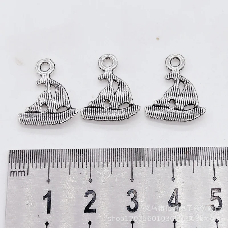 Factory Direct Sales 100Pieces DIY Zinc Ornament Sailboat Necklace Bracelet Pendant Clothing Bag Pendant