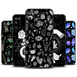 Occult Witchcraft Moon Gothic Witch Funda For Samsung Galaxy S23 Ultra S22 Plus S20 S21 FE S8 S9 S10 Note 10 20 S24 Ultra Case