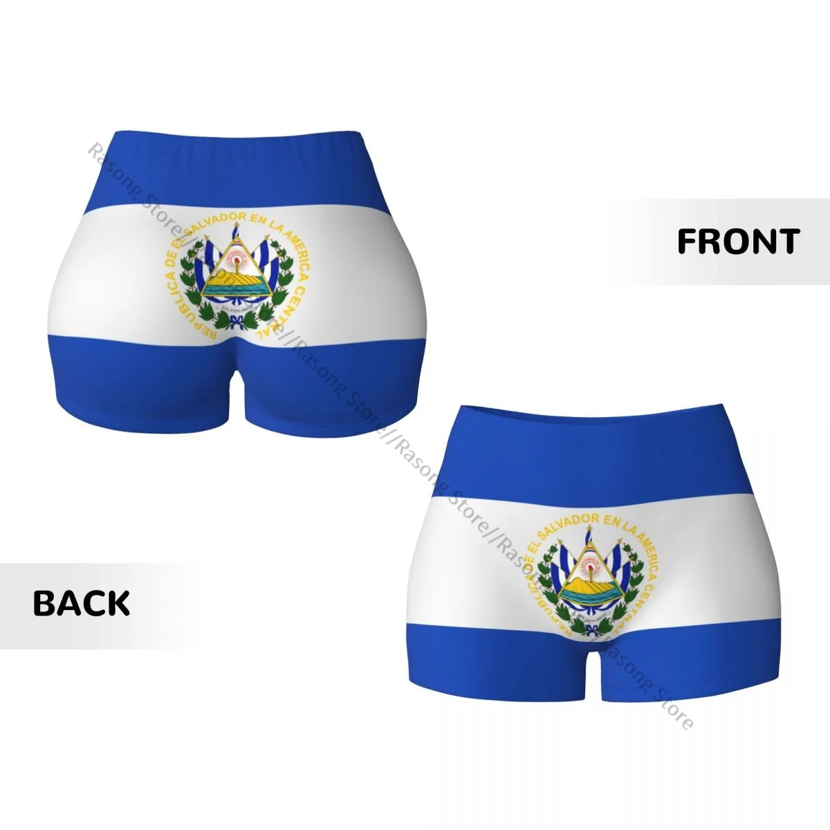 Pantalones cortos de Yoga con bandera de El Salvador para mujer, mallas elásticas ajustadas para entrenamiento, ropa deportiva