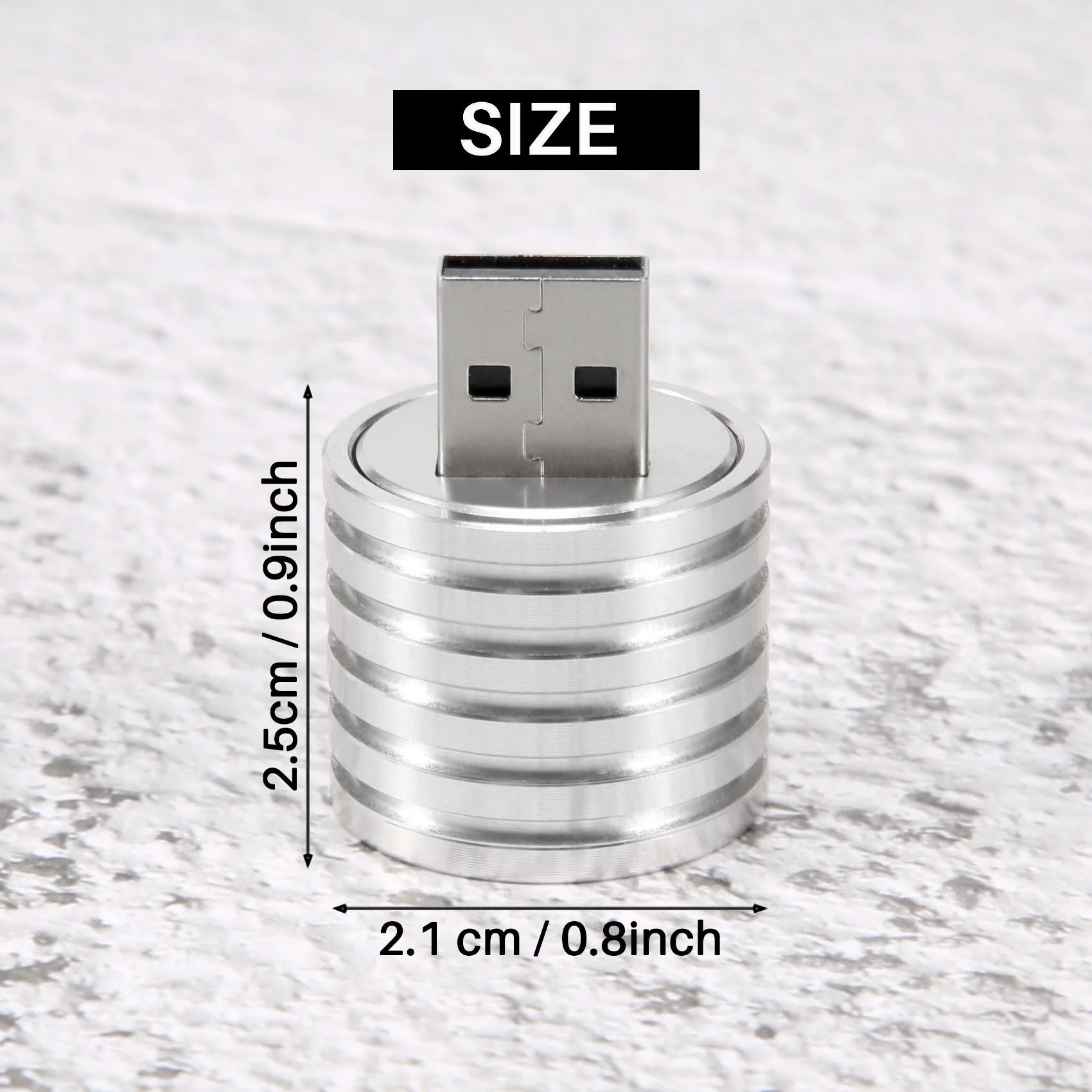 ABFA Alluminio 3W USB Lampada LED Presa Faretto Torcia Luce Bianca