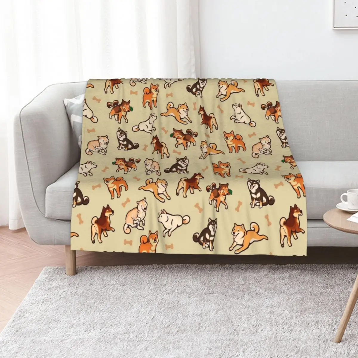 shibes in cream Throw Blanket for winter Sleeping Bag Heavy Luxury Designer Giant Sofa Hairy Blankets