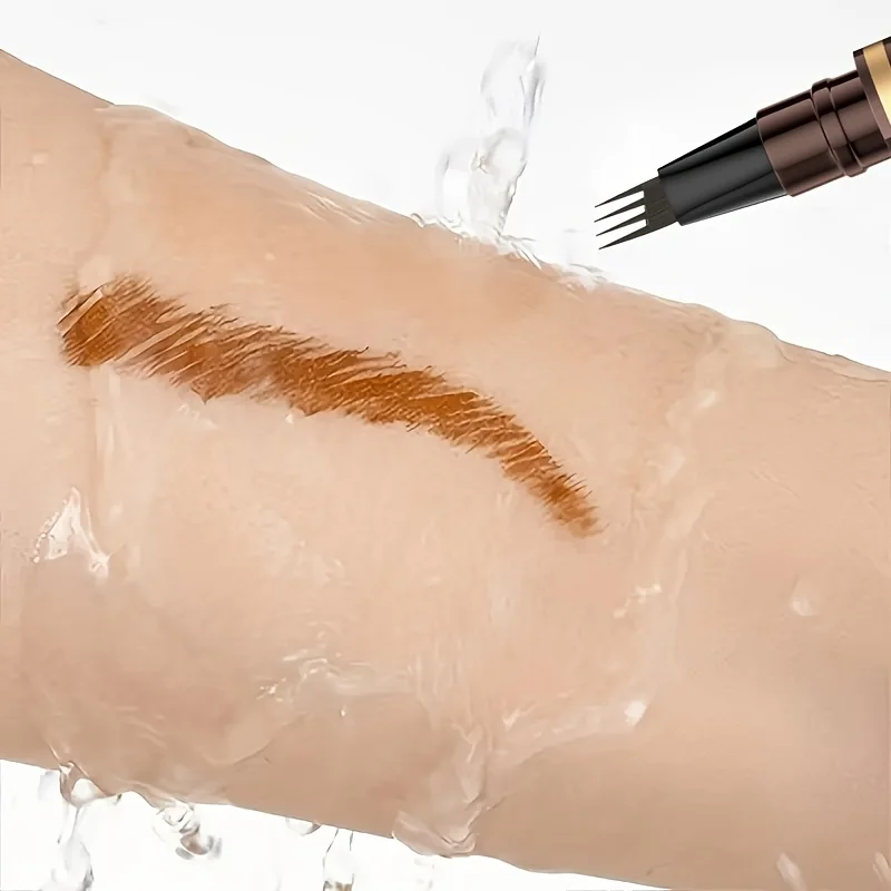Matita per sopracciglia liquida a quattro punte, estremamente fine, duratura, impermeabile, resistente al sudore, elevata intensità di colore, regalo perfetto