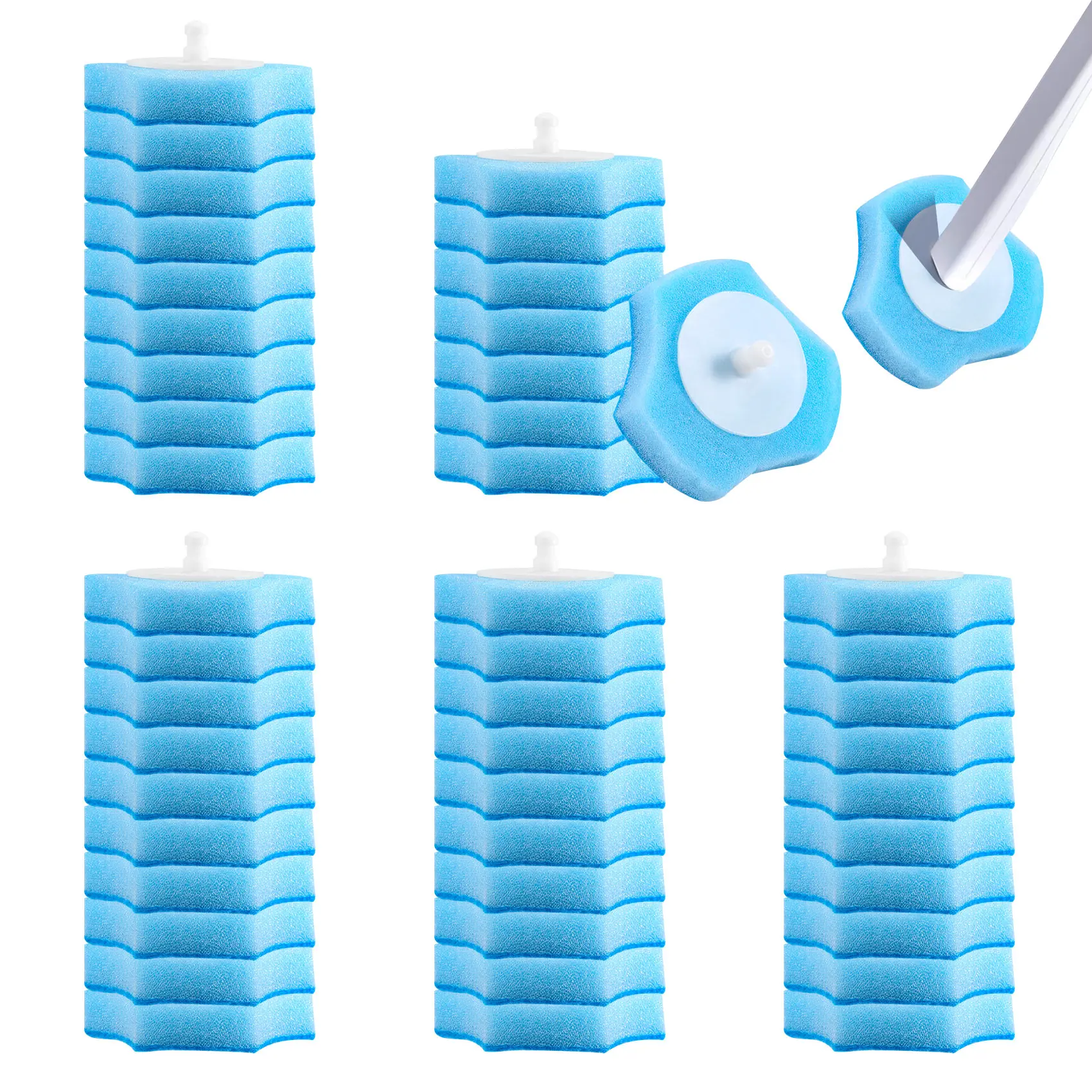 HGFLE-Disposable Toilet Cleaning System Disposable Toilet Flushable Refill Fresh Brush Flushable Refills - 48 Refills