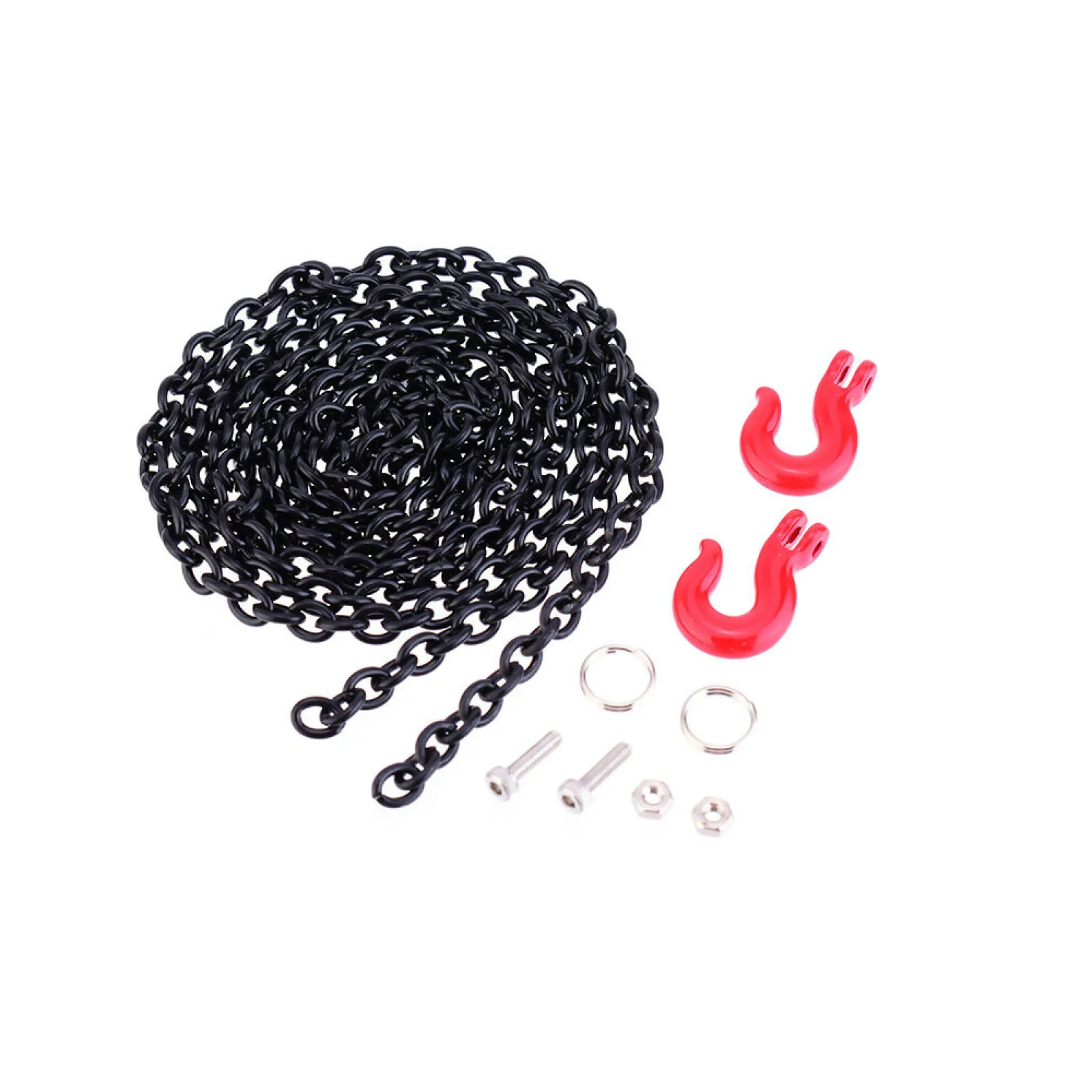 1 Set RC Auto Metallo Simulazione Salvataggio Gancio di Traino Corda di Trazione Catena Per Traxxas Axial SCX10 CC01 RC4WD D90 1/10 RC Crawler Auto