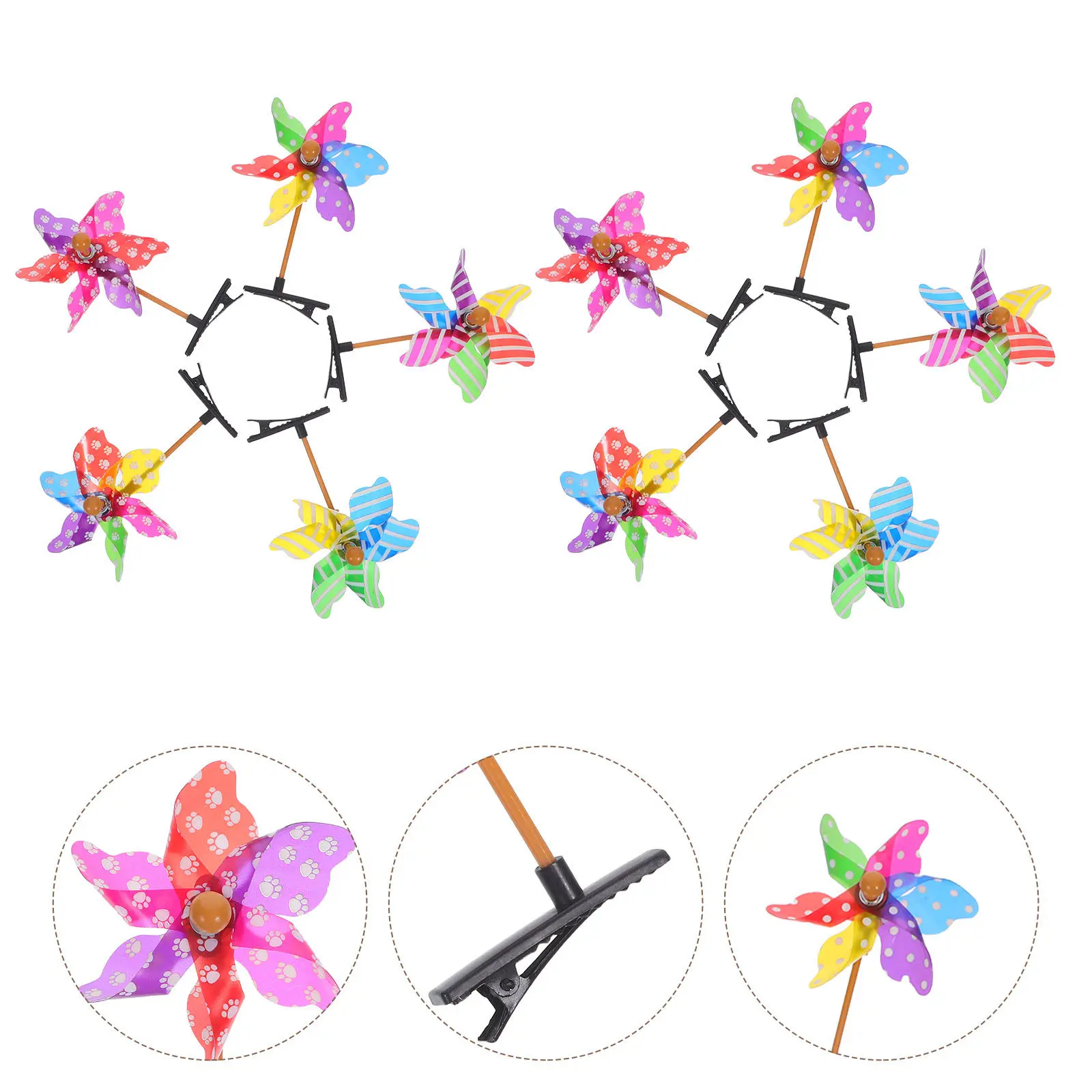 

25Pcs Pinwheel Hair Clip Lightweight Windmill Hairpin Comfortable Kids Girls Women Hair Accessories Girls Hairpin