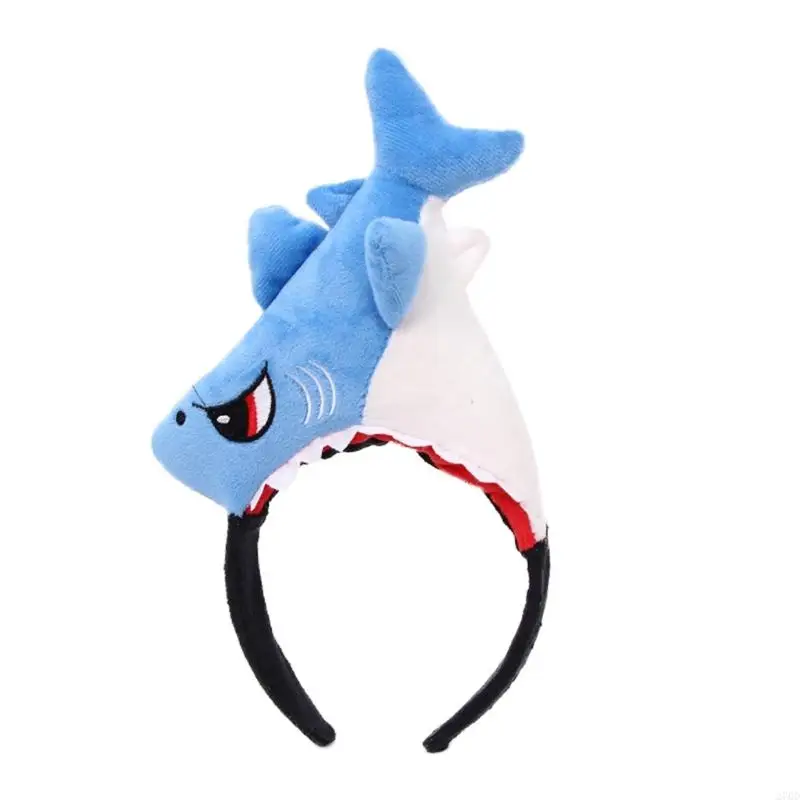 

270D уникальный головной убор в виде акулы, эластичный тканевый аксессуар для волос для вечеринок на Хэллоуин, удобная одежда