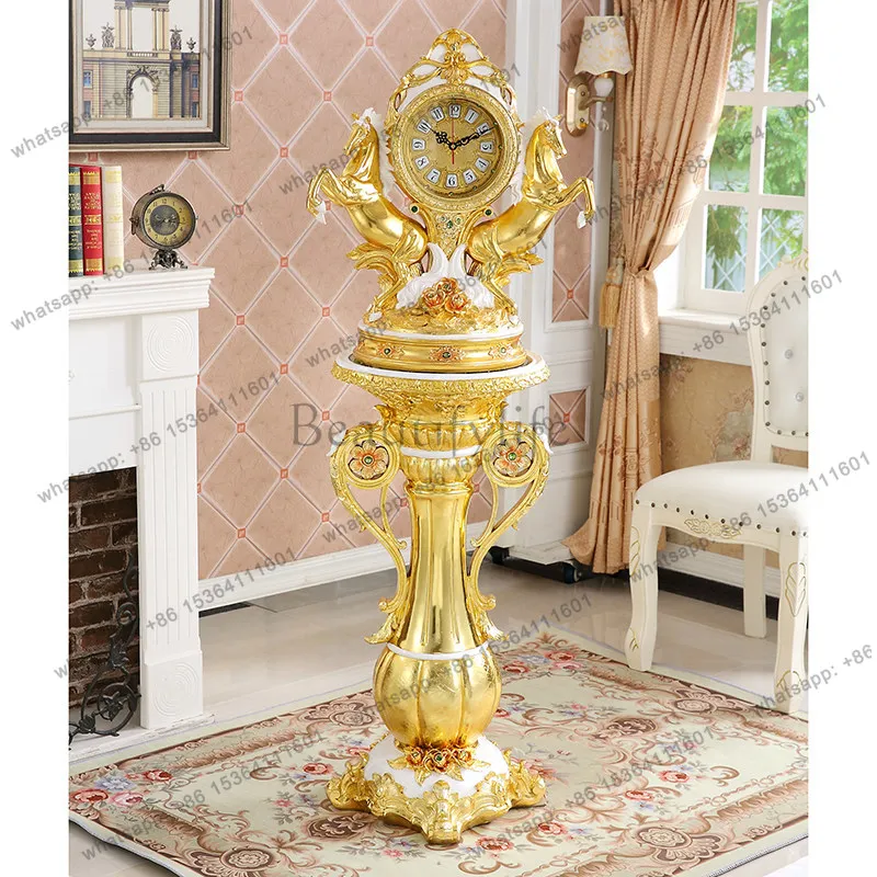 European floor clock vertical ornament Ma American luxury decoration station pendulum clock