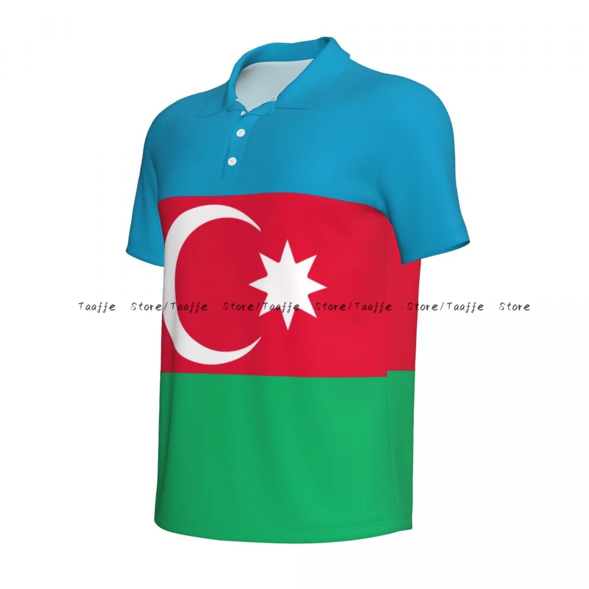 Azerbaijan Flag Polo Shirt Men Summer Shorts Sleeve Men Tee Shirt