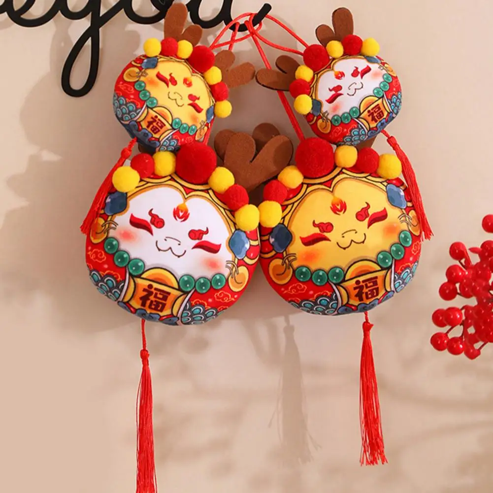 Stuffed Dragon for Children Chinese New Year Zodiac Dragon Plush Pendant Stuffed Ornament for Kids 2024 Holiday Gift Cartoon