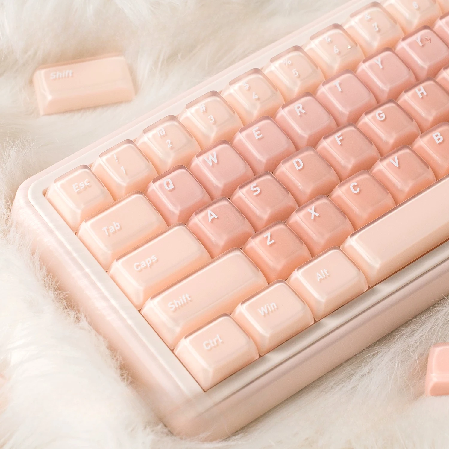 MAIMOOO 2.0 Liquid Foundation Keycap Five Side Frosted Jelly Double-layer Pudding PC Cherry Mechanical Keyboard Key Cap Pink
