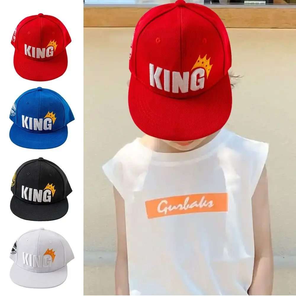 KING Crown Baby Baseball Cap Sunshade Sun Protection Boys Girls Flat-edge Hip-hop Hat Breathable Casual Duck Tongue Cap