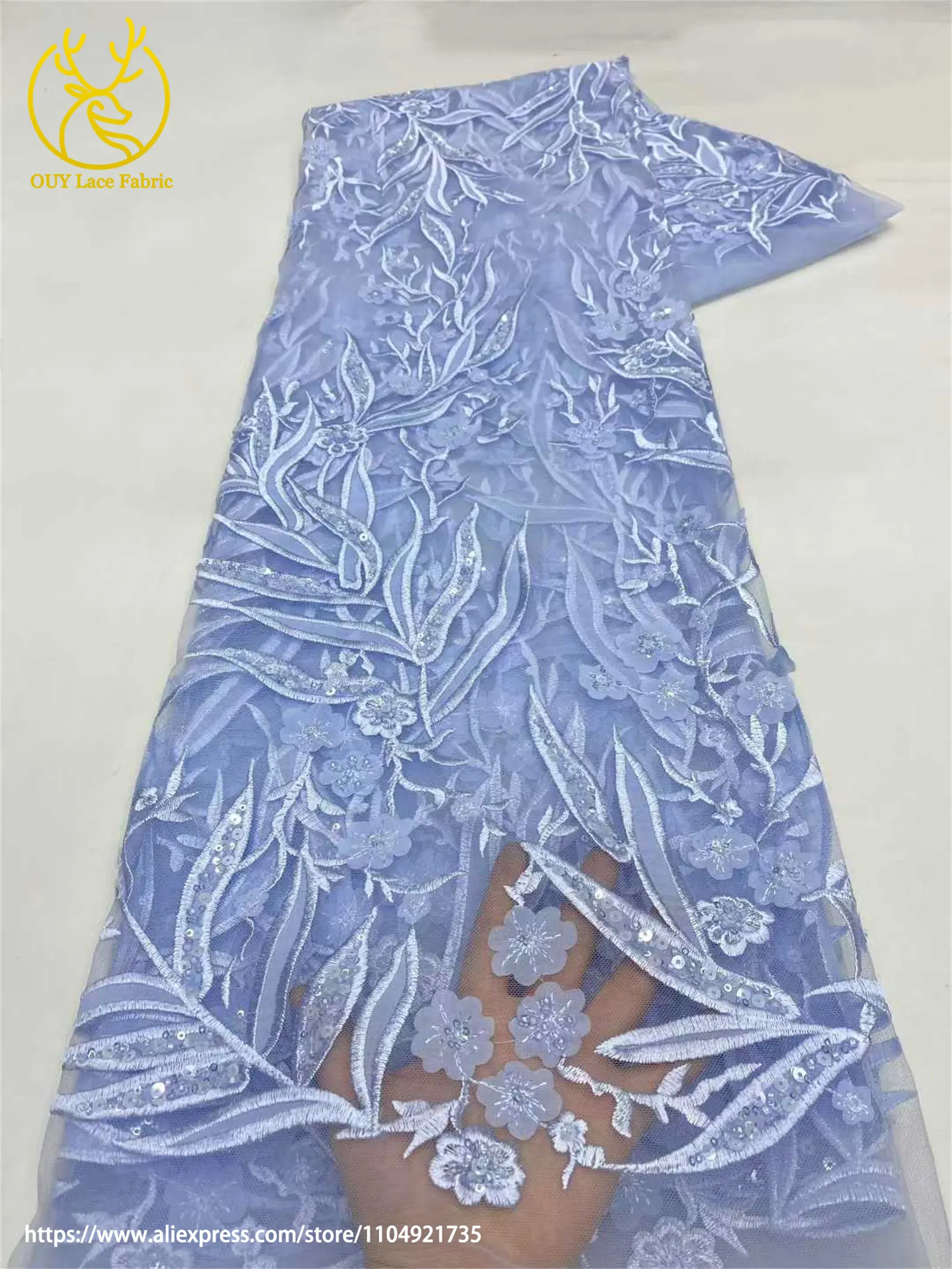 Mode Französisch Mesh Bräutigam Bestickte Spitze Stoff Hohe Qualität Afrikanische Nigerian Pailletten Spitze Stoff Damen Hochzeit Party Kleider – Detail 17
