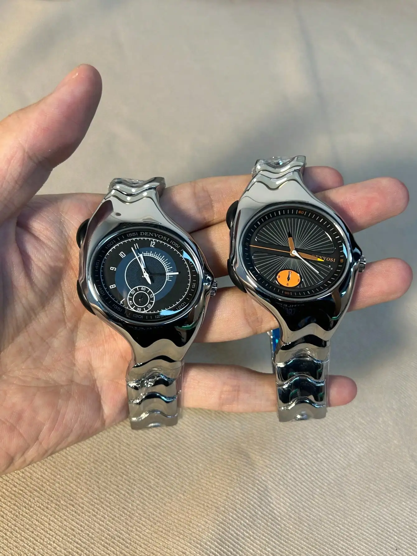 1pc men's irregular y2k non mechanical watch, twisted retro fashion quartz watch image 3